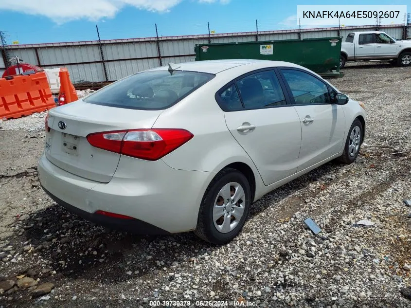 2014 Kia Forte Lx VIN: KNAFK4A64E5092607 Lot: 39730379