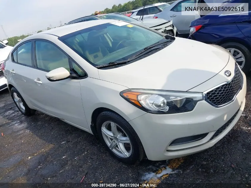 2014 Kia Forte Lx VIN: KNAFK4A63E5092615 Lot: 39734290