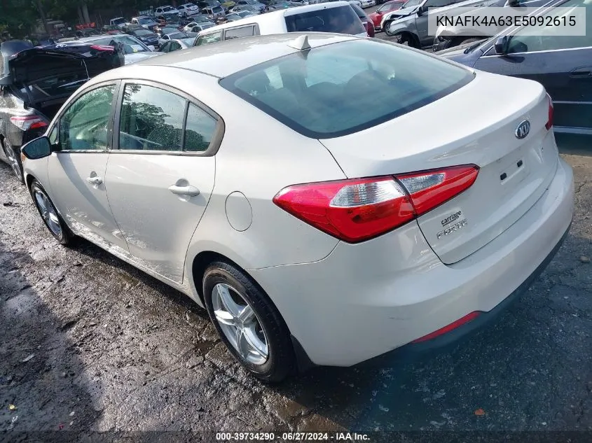 2014 Kia Forte Lx VIN: KNAFK4A63E5092615 Lot: 39734290