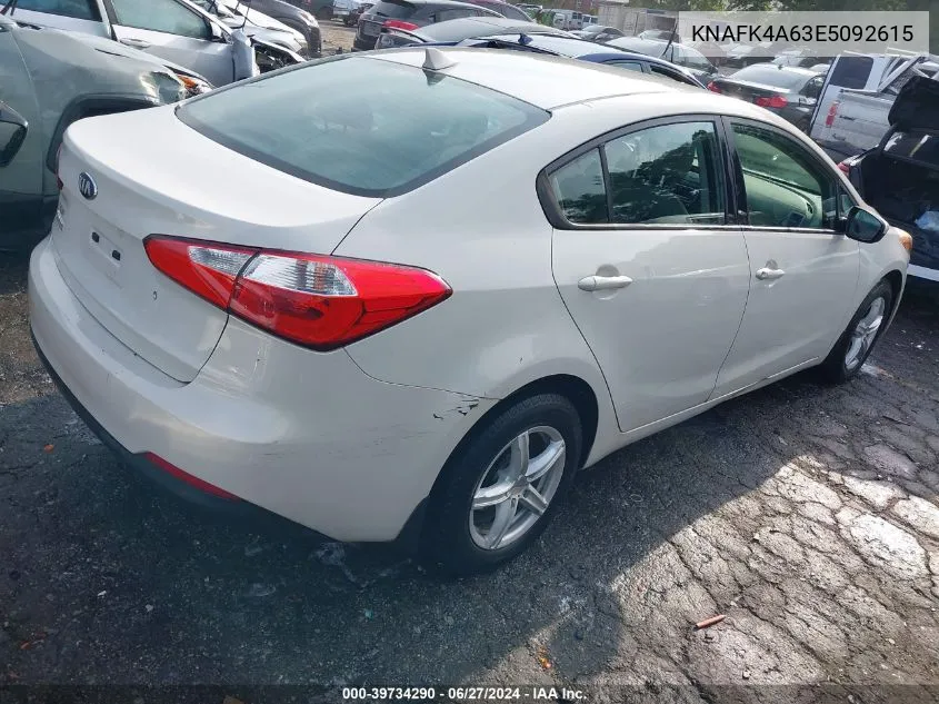 2014 Kia Forte Lx VIN: KNAFK4A63E5092615 Lot: 39734290