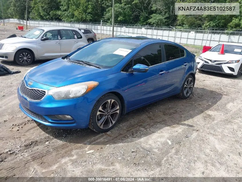 2014 Kia Forte Ex VIN: KNAFZ4A83E5102587 Lot: 39816491