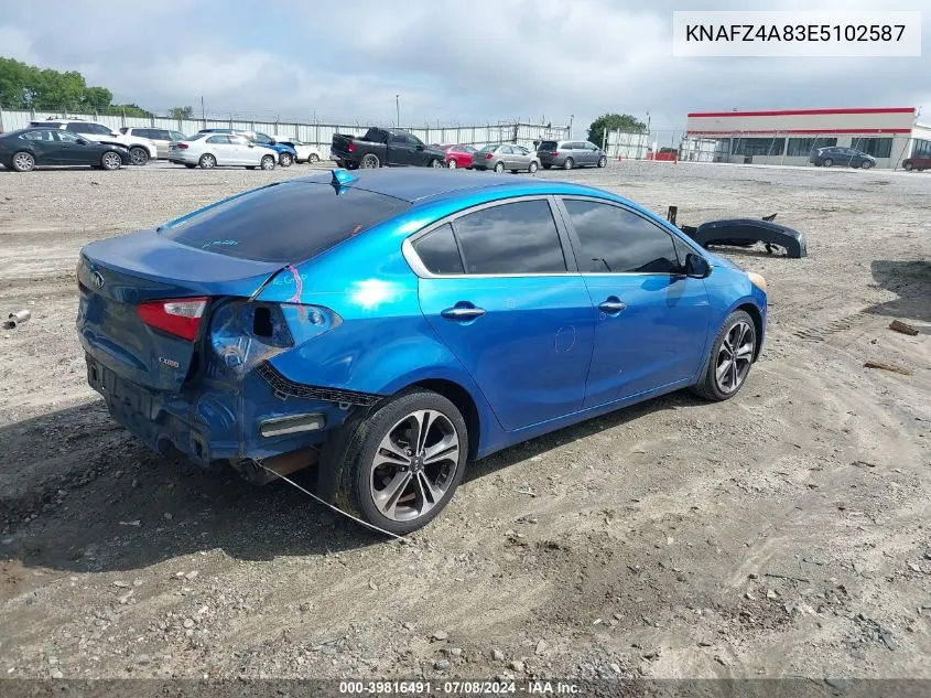 2014 Kia Forte Ex VIN: KNAFZ4A83E5102587 Lot: 39816491