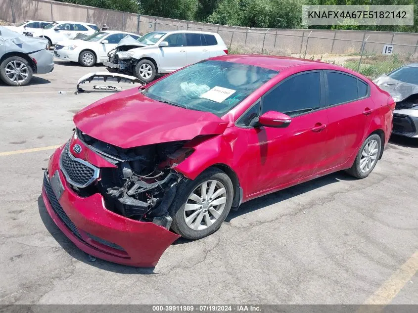 KNAFX4A67E5182142 2014 Kia Forte Lx