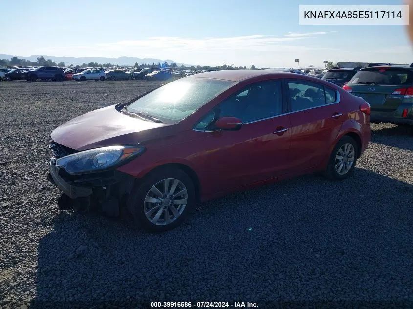 KNAFX4A85E5117114 2014 Kia Forte Ex