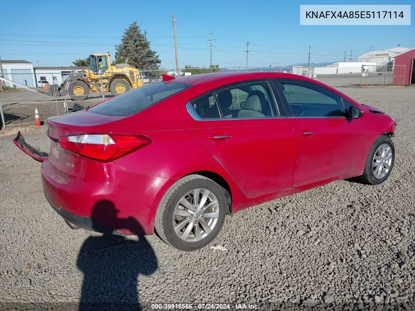 KNAFX4A85E5117114 2014 Kia Forte Ex