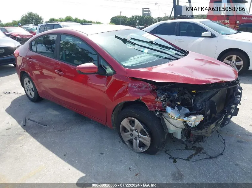 KNAFK4A63E5058786 2014 Kia Forte Lx