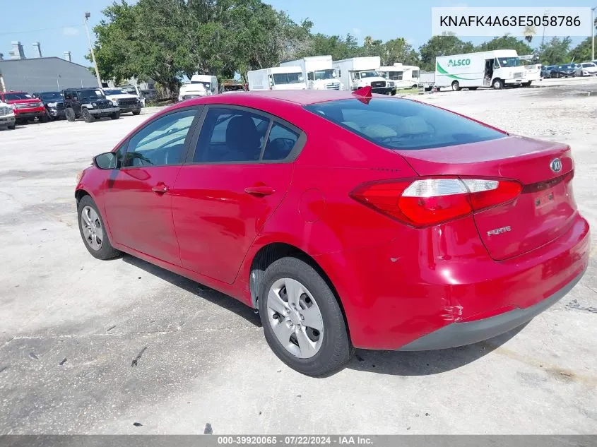 KNAFK4A63E5058786 2014 Kia Forte Lx