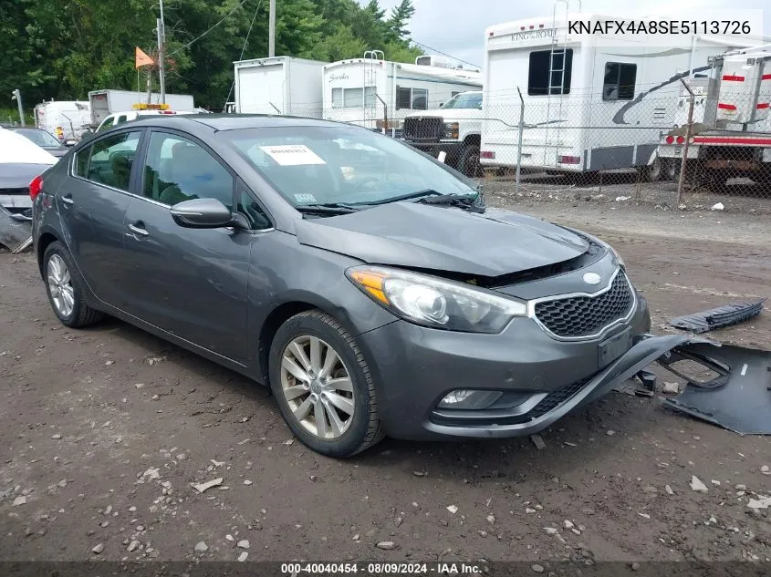 2014 Kia Forte Ex VIN: KNAFX4A8SE5113726 Lot: 40040454