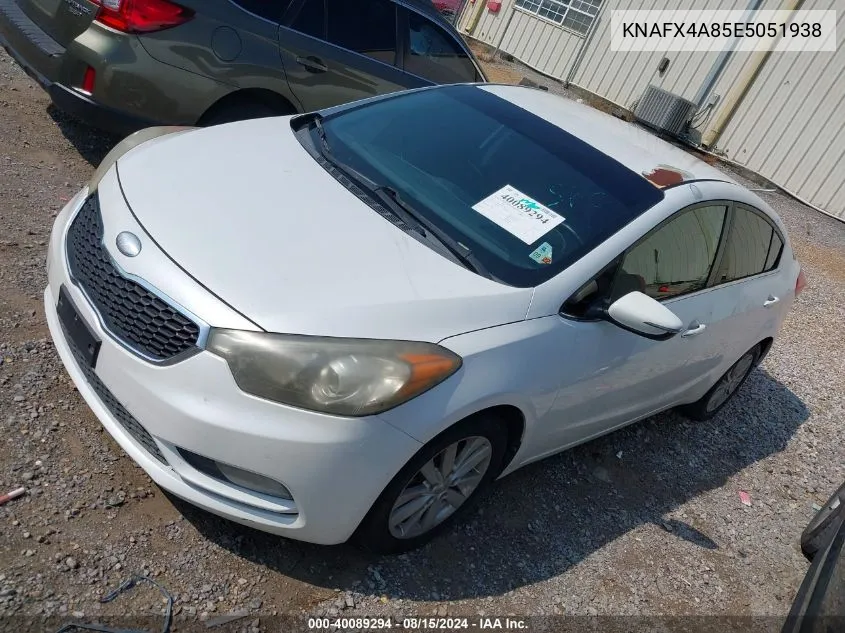 KNAFX4A85E5051938 2014 Kia Forte Ex