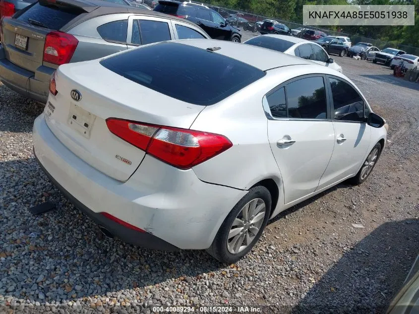 KNAFX4A85E5051938 2014 Kia Forte Ex