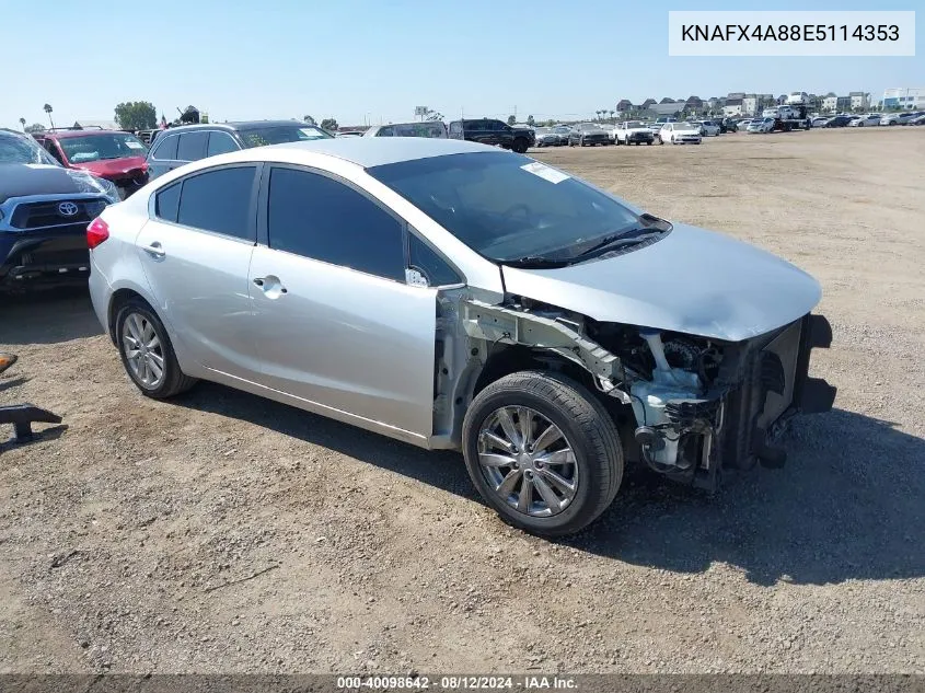 KNAFX4A88E5114353 2014 Kia Forte Ex