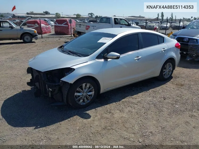 KNAFX4A88E5114353 2014 Kia Forte Ex