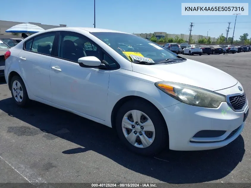 2014 Kia Forte Lx VIN: KNAFK4A65E5057316 Lot: 40125204