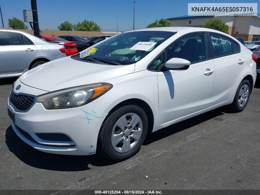 KNAFK4A65E5057316 2014 Kia Forte Lx