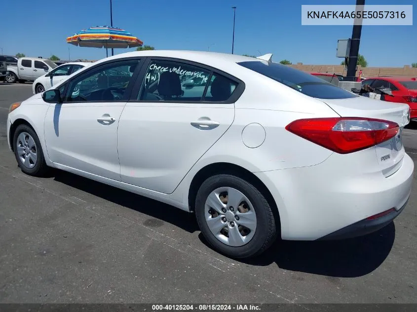 KNAFK4A65E5057316 2014 Kia Forte Lx