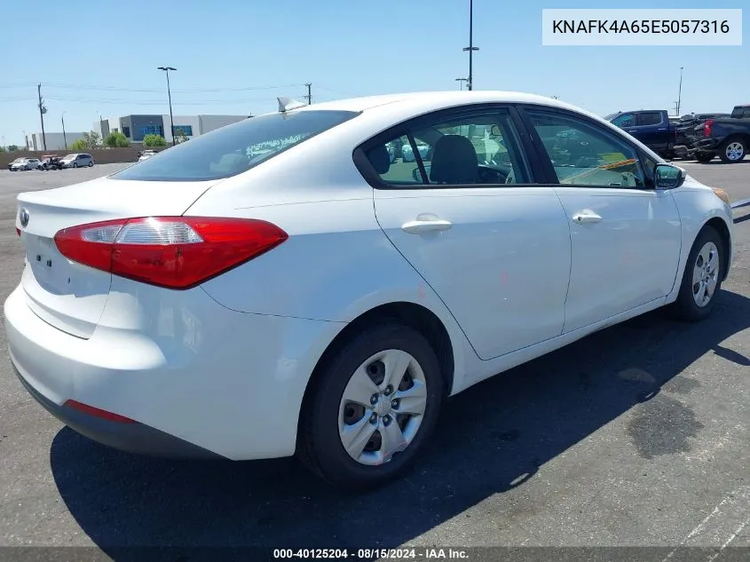 KNAFK4A65E5057316 2014 Kia Forte Lx