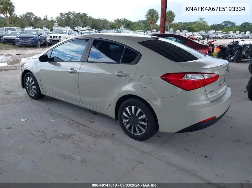 2014 Kia Forte Lx VIN: KNAFK4A67E5193334 Lot: 40143819