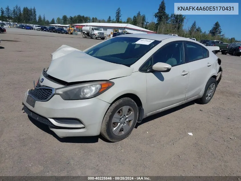 KNAFK4A60E5170431 2014 Kia Forte Lx