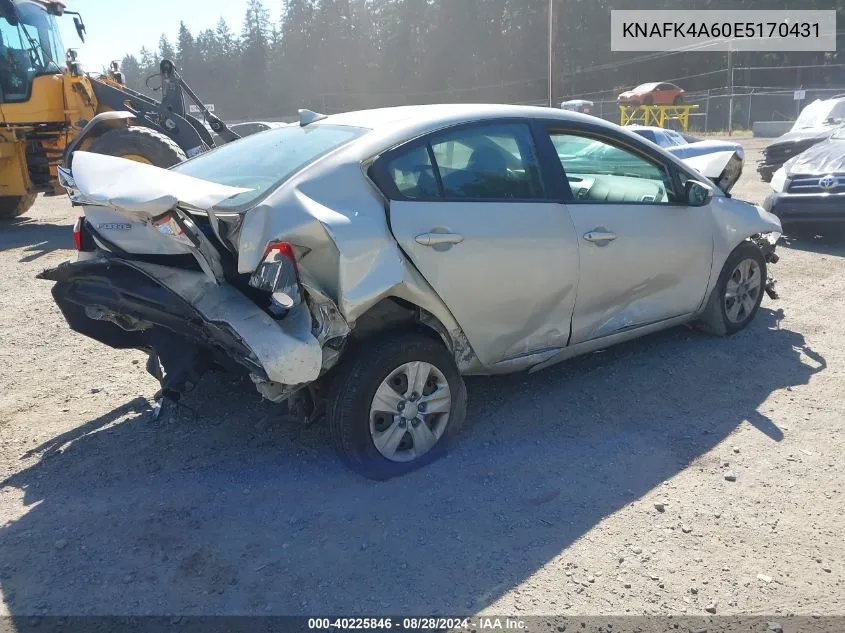 KNAFK4A60E5170431 2014 Kia Forte Lx