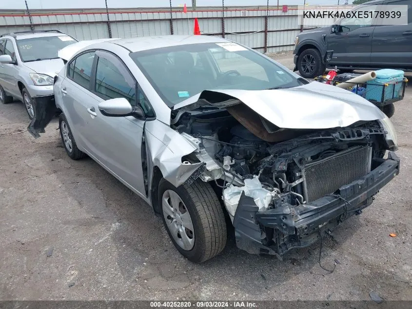 2014 Kia Forte Lx VIN: KNAFK4A6XE5178939 Lot: 40252820