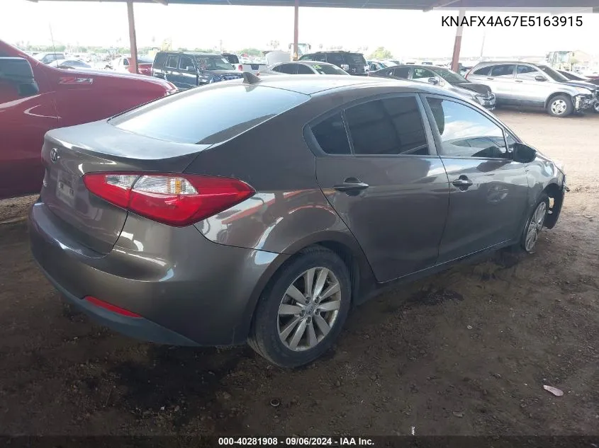 2014 Kia Forte Lx VIN: KNAFX4A67E5163915 Lot: 40281908