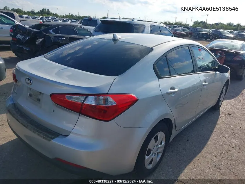 2014 Kia Forte Lx VIN: KNAFK4A60E5138546 Lot: 40338227