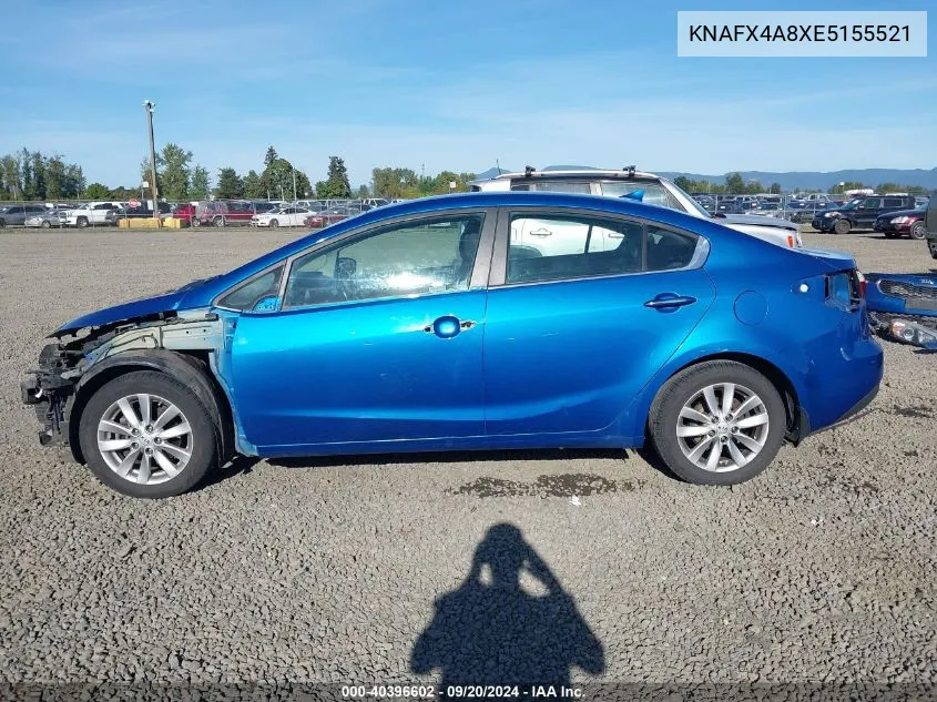 KNAFX4A8XE5155521 2014 Kia Forte Ex