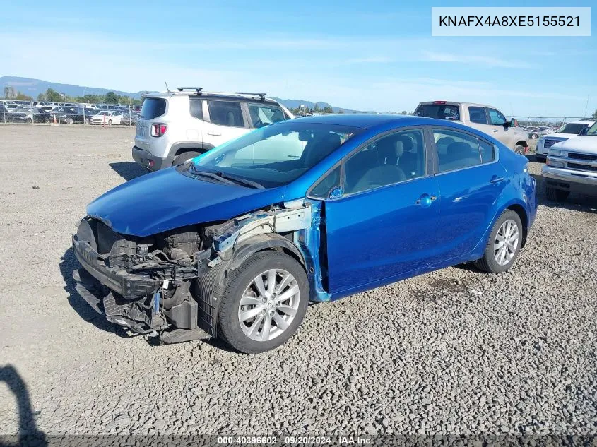 2014 Kia Forte Ex VIN: KNAFX4A8XE5155521 Lot: 40396602