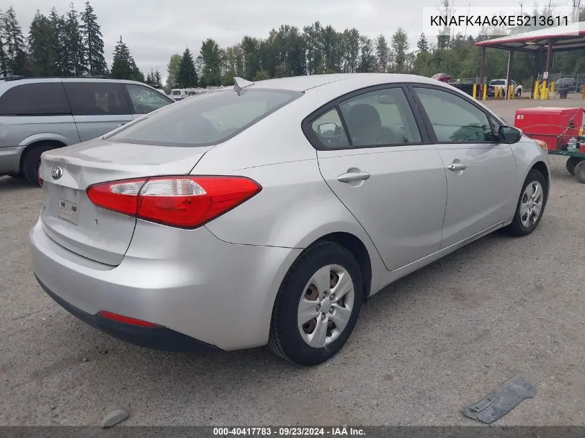 2014 Kia Forte Lx VIN: KNAFK4A6XE5213611 Lot: 40417783