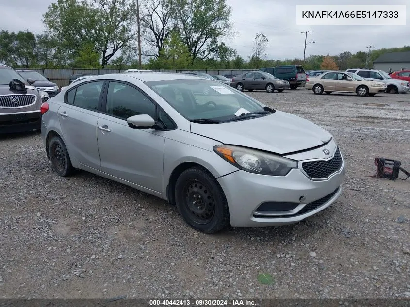 2014 Kia Forte Lx VIN: KNAFK4A66E5147333 Lot: 40442413