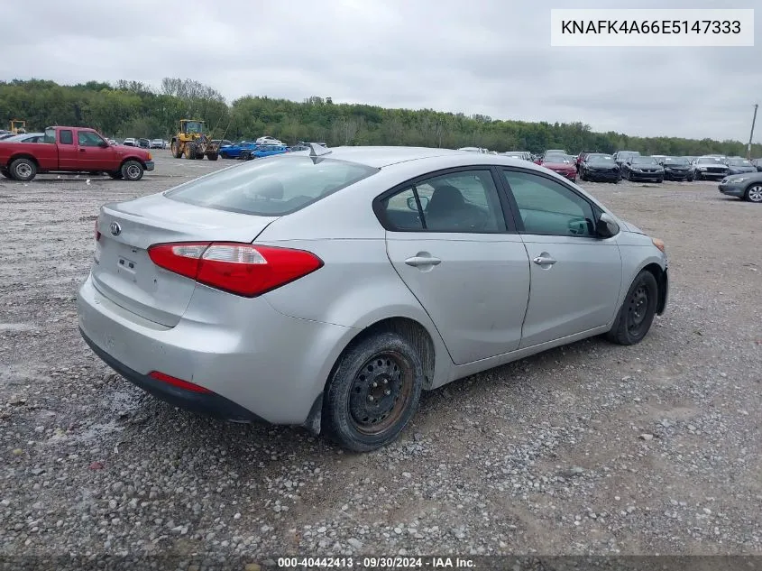 2014 Kia Forte Lx VIN: KNAFK4A66E5147333 Lot: 40442413