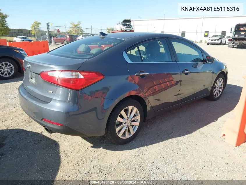 2014 Kia Forte Ex VIN: KNAFX4A81E5116316 Lot: 40478120