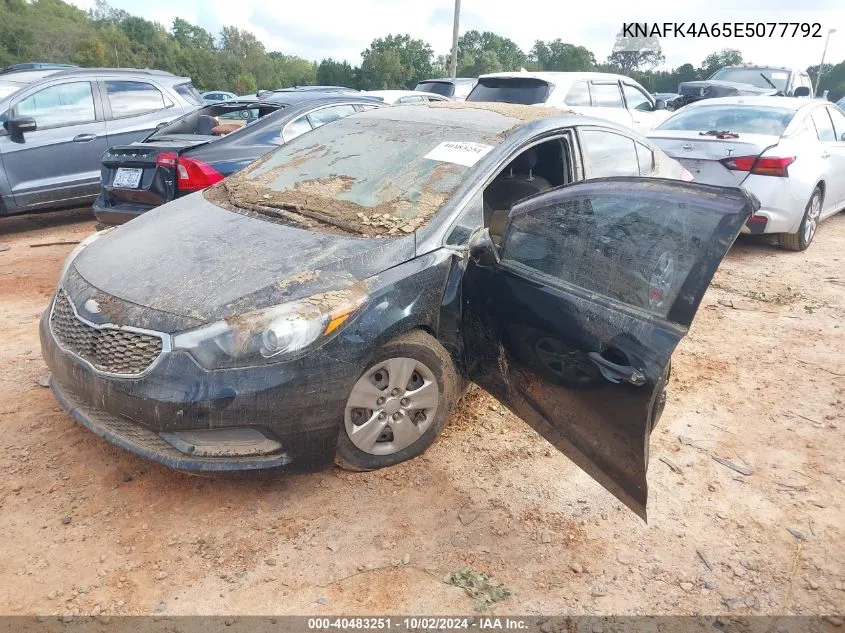 2014 Kia Forte Lx VIN: KNAFK4A65E5077792 Lot: 40483251