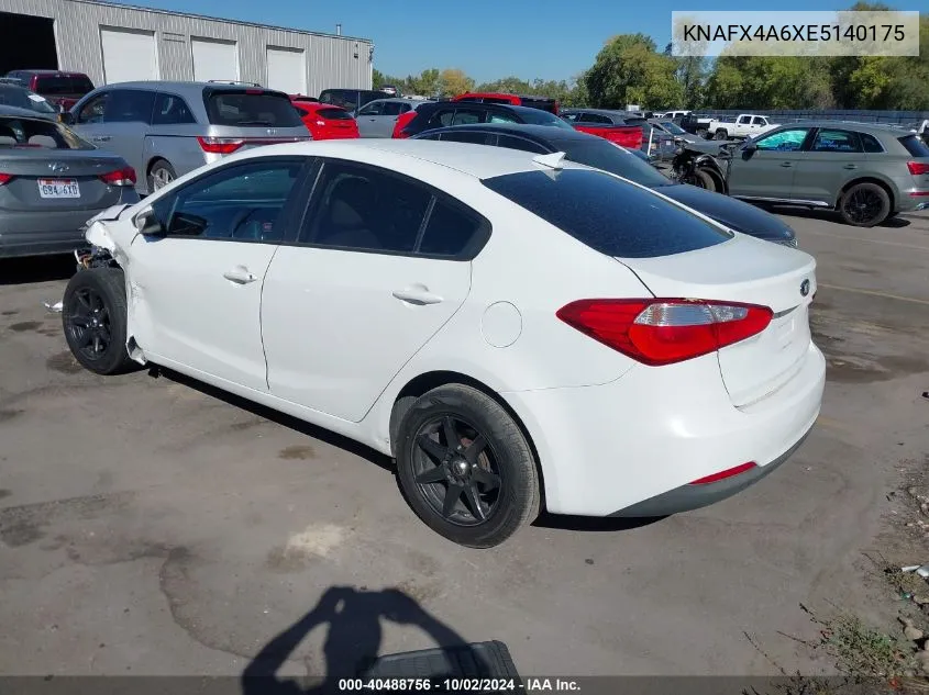 KNAFX4A6XE5140175 2014 Kia Forte Lx