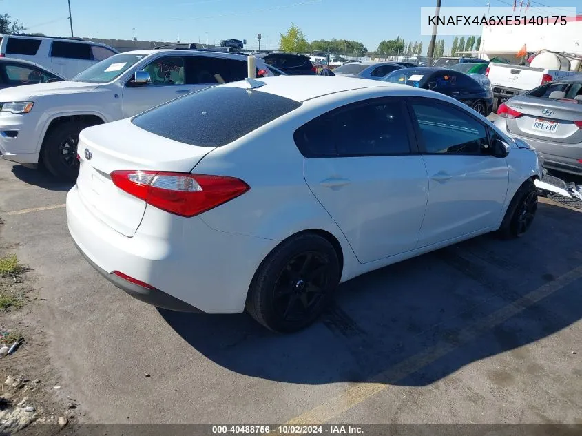 KNAFX4A6XE5140175 2014 Kia Forte Lx