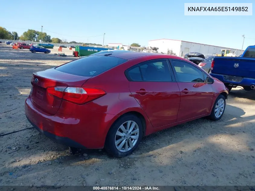 2014 Kia Forte Lx VIN: KNAFX4A65E5149852 Lot: 40576814