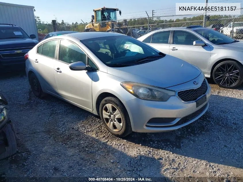 2014 Kia Forte Lx VIN: KNAFK4A66E5181157 Lot: 40708404