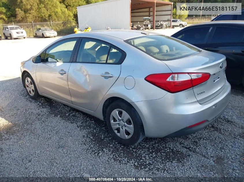 2014 Kia Forte Lx VIN: KNAFK4A66E5181157 Lot: 40708404