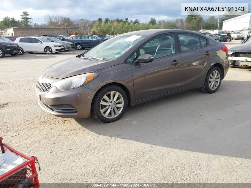 2014 Kia Forte Lx VIN: KNAFX4A67E5191343 Lot: 40791144