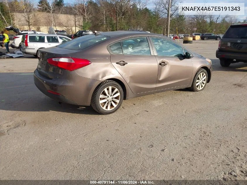 2014 Kia Forte Lx VIN: KNAFX4A67E5191343 Lot: 40791144