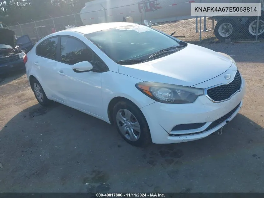 2014 Kia Forte Lx VIN: KNAFK4A67E5063814 Lot: 40817806