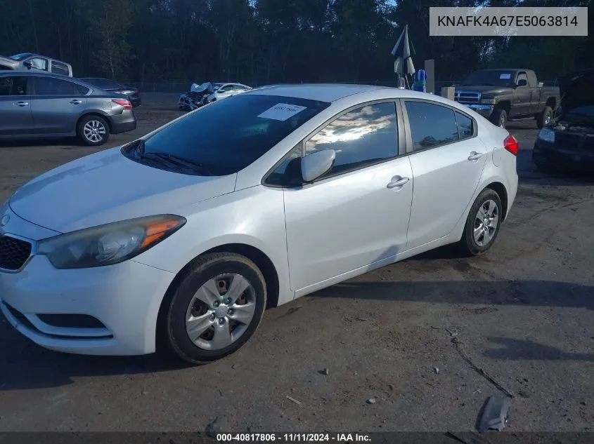 2014 Kia Forte Lx VIN: KNAFK4A67E5063814 Lot: 40817806