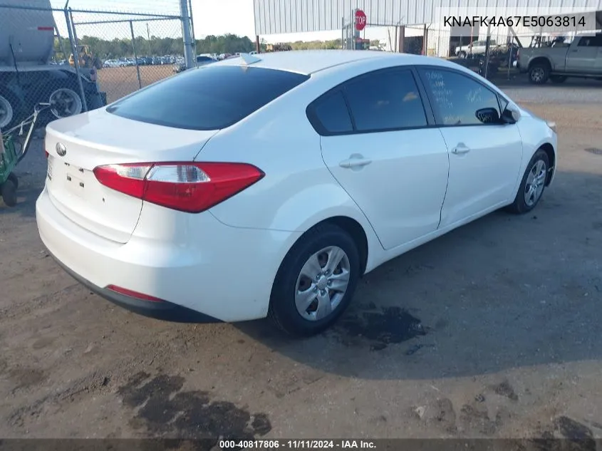 2014 Kia Forte Lx VIN: KNAFK4A67E5063814 Lot: 40817806