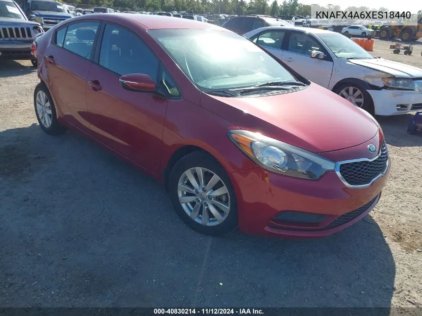 2014 Kia Forte Lx VIN: KNAFX4A6XES18440 Lot: 40830214