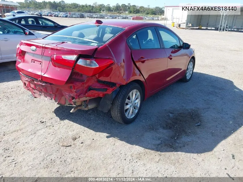 2014 Kia Forte Lx VIN: KNAFX4A6XES18440 Lot: 40830214