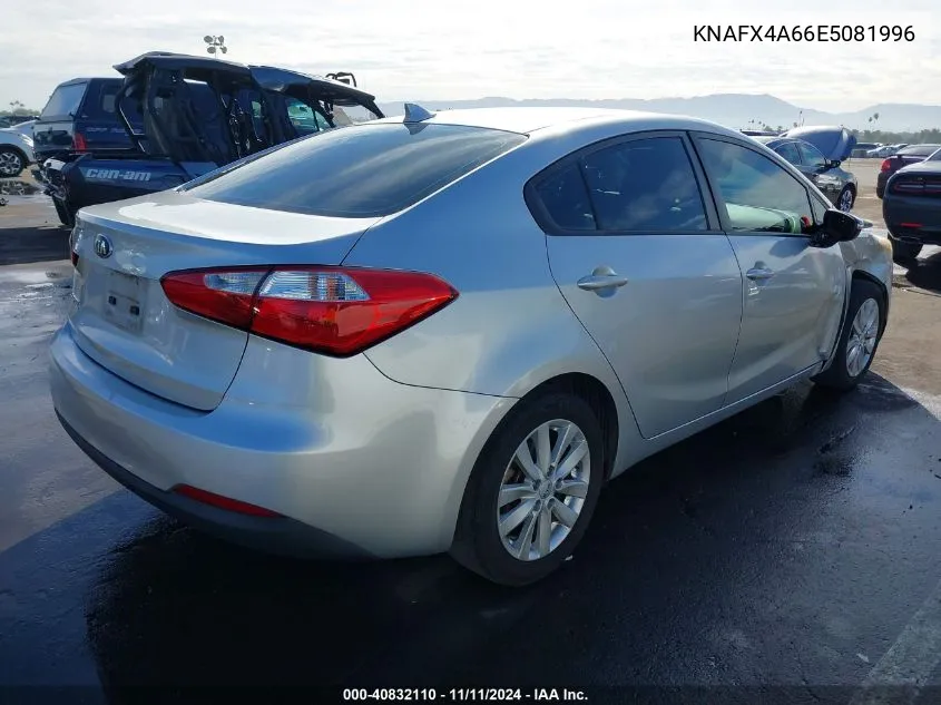 2014 Kia Forte Lx VIN: KNAFX4A66E5081996 Lot: 40832110