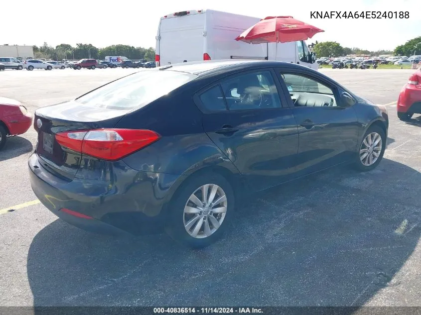 2014 Kia Forte Lx VIN: KNAFX4A64E5240188 Lot: 40836514