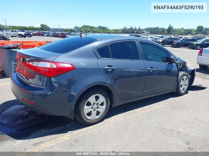 2015 Kia Forte Lx VIN: KNAFX4A63F5290193 Lot: 39677219