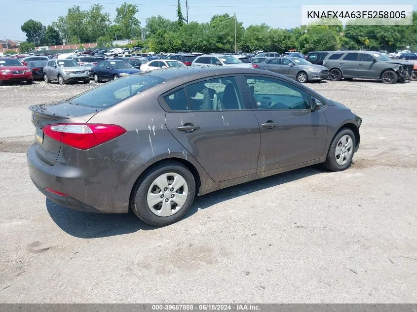 2015 Kia Forte Lx VIN: KNAFX4A63F5258005 Lot: 39687888