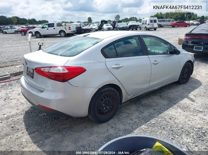 2015 Kia Forte Lx VIN: KNAFK4A67F5412231 Lot: 39953869